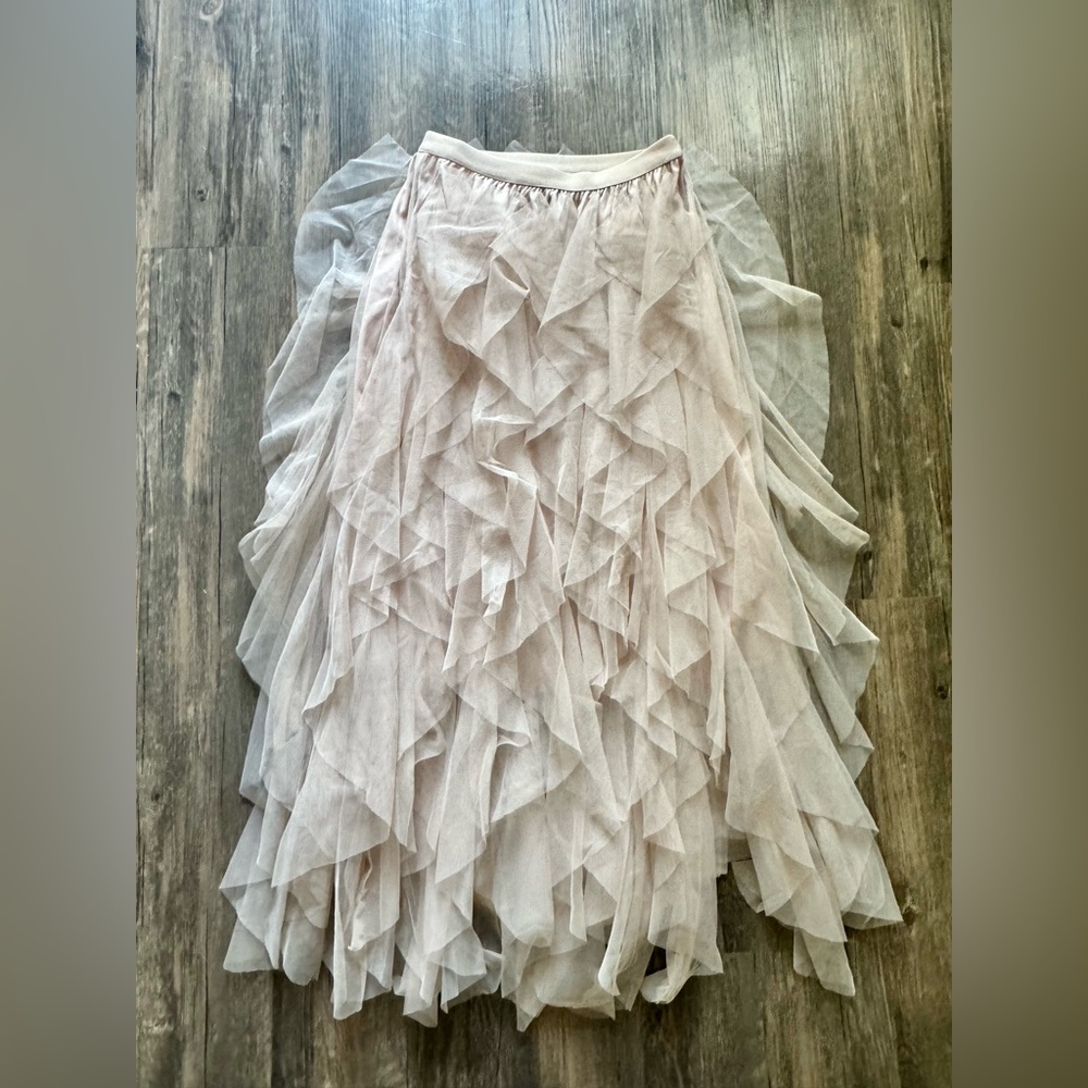 Strut and bolt Ruffly midi/ maxi skirt